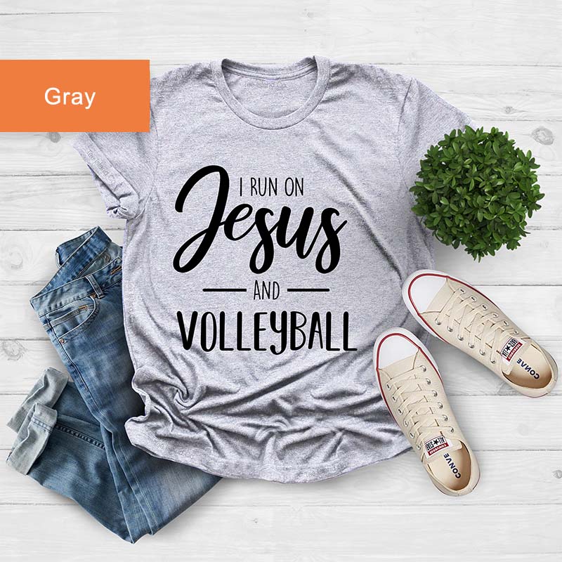 I Run On Jesus & Volleyball T-Shirt