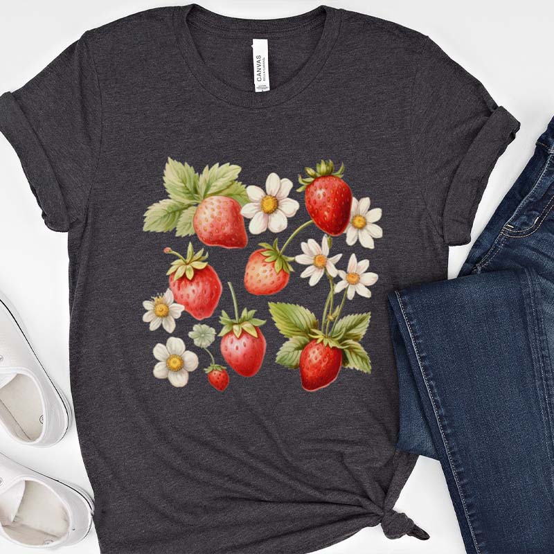 Botanical Strawberry Garden T-Shirt