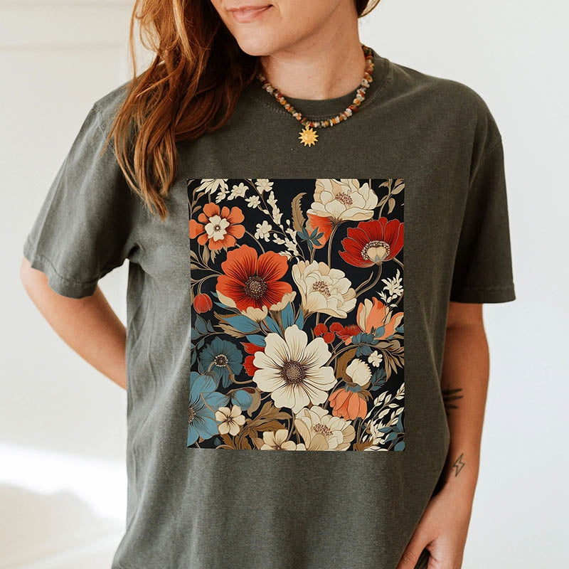 Fall Flowers Nature Hippie T-Shirt