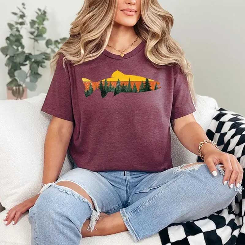 Fishing Nature Fish Lover Forest T-Shirt