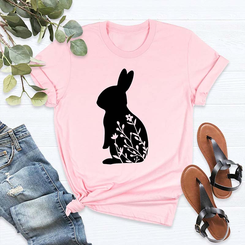 Floral Rabbit Bunny Easter T-Shirt
