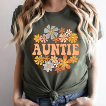 Floral Aunt Groovy Gift T-Shirt