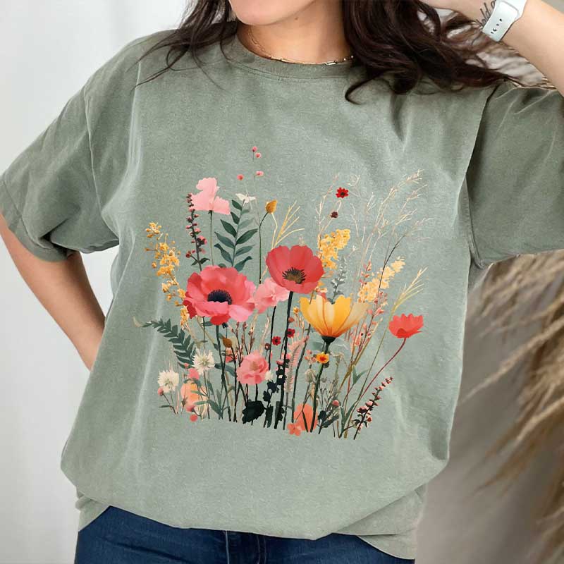 Colourful Flower Wild Meadow T-Shirt