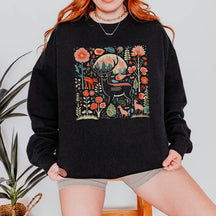 Stag Folk Floral Wildlife Sweatshirt