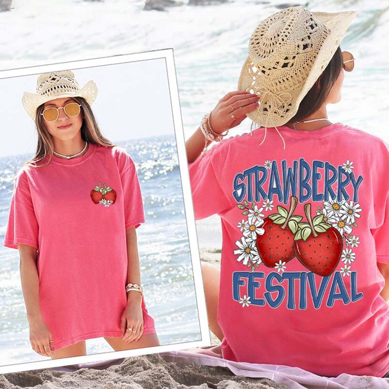 Strawberry Festival Summer Flowers T-Shirt