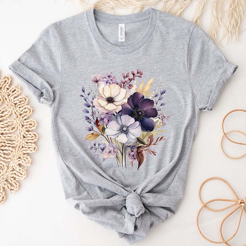 Springtime Watercolor Purple Wildflower Nature Lovers T-Shirt