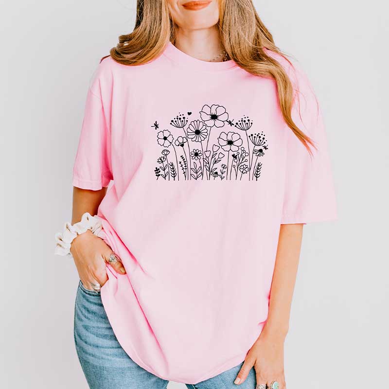 Comfort Colors Wildflower Retro Flower T-Shirt