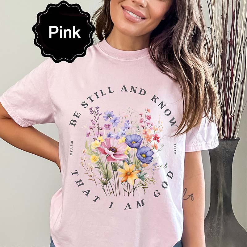 Women Christian Religious Flower T-Shirt