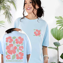 Retro Hello Summer Break Floral T-Shirt