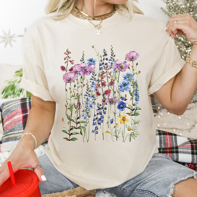 Comfort Colors Boho Flower Bouquet T-Shirt