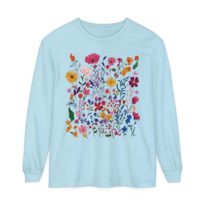 Vintage Pressed Flowers Rose Pink Sweatshirt