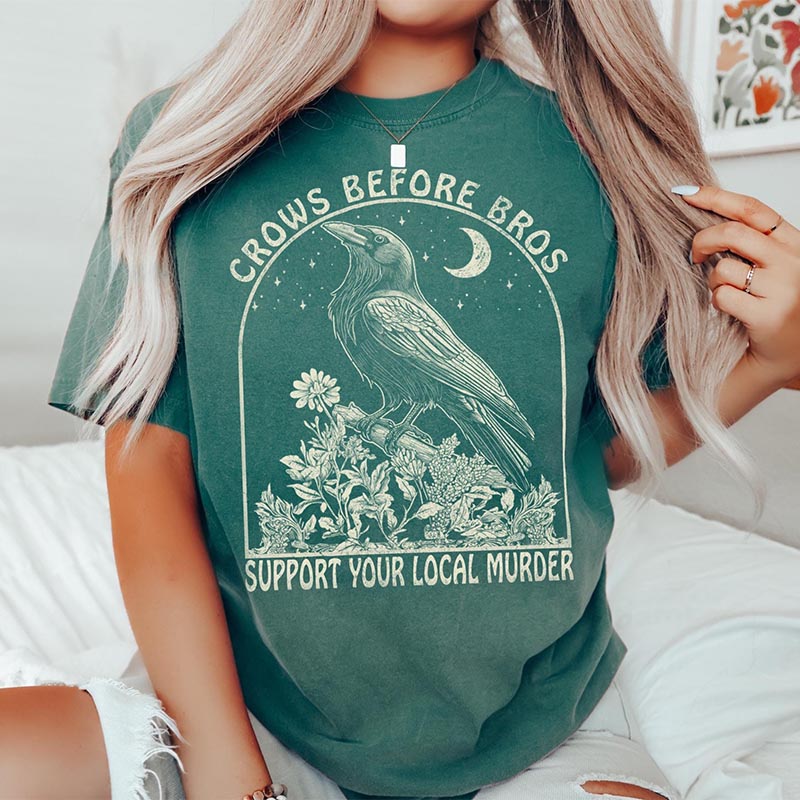 Funny Crows Before Bros Shirt, Dark Academia T-Shirt