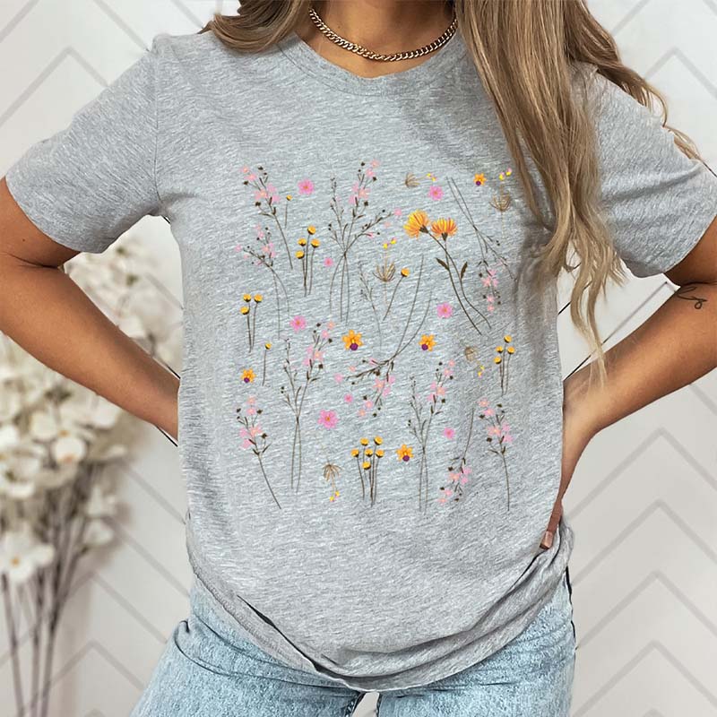 Pressed Flowers Summer Inspirational T-Shirt