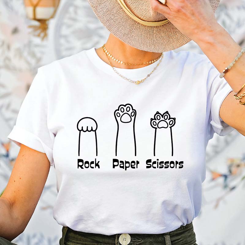 Rock Paper Scissors Cat Lover T-Shirt