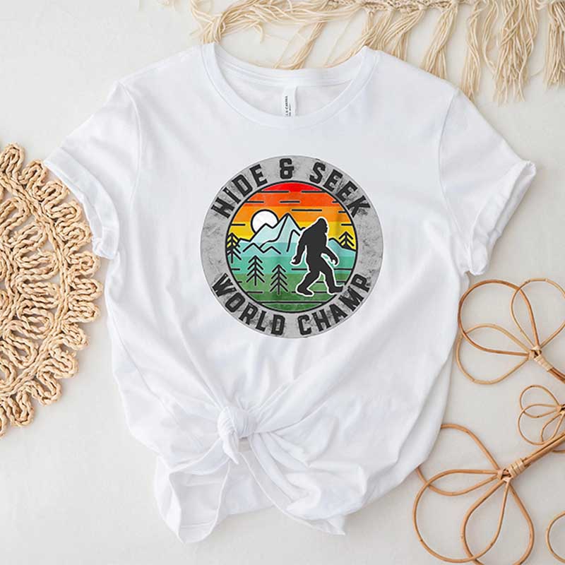 Hide and Seek Sasquatch Funny Camping T-Shirt