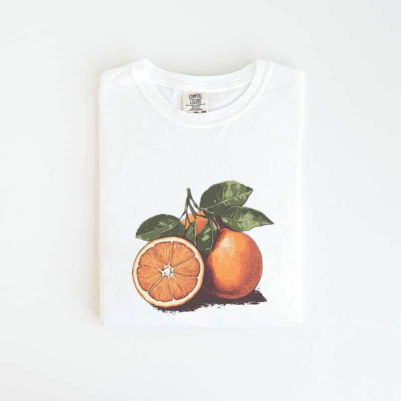 Vintage Orange Pastel Drawing T-Shirt