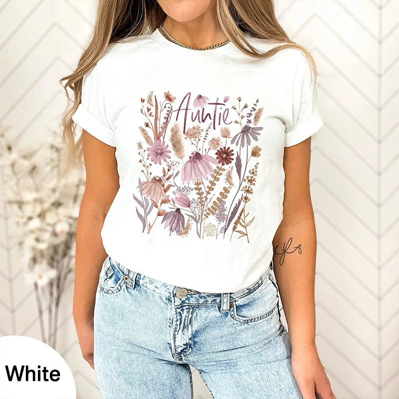 Auntie Boho Pressed Wildflowers T-Shirt