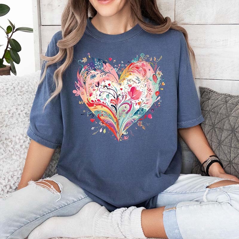 Comfort Colors Watercolor Heart T-Shirt