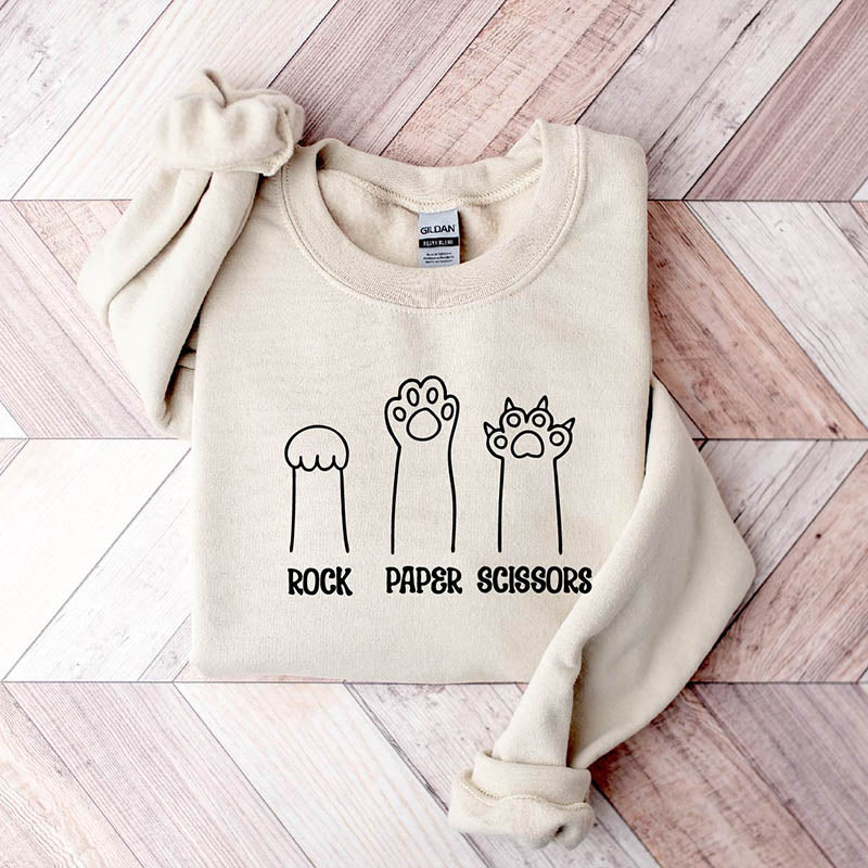 Rock Paper Scissors Cat Sweatshirt