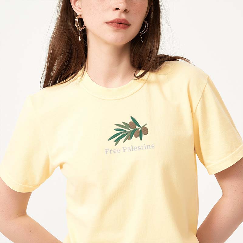 Free Palestine Gaza Olives Printed T-Shirt