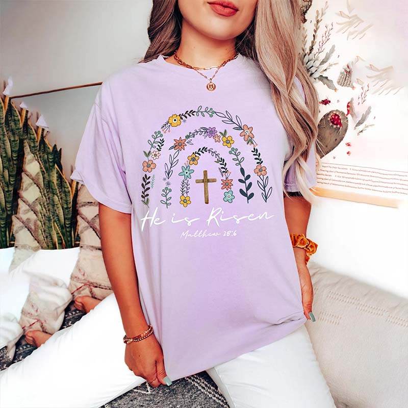 Wildflowers Easter He Is Risen T-Shirt