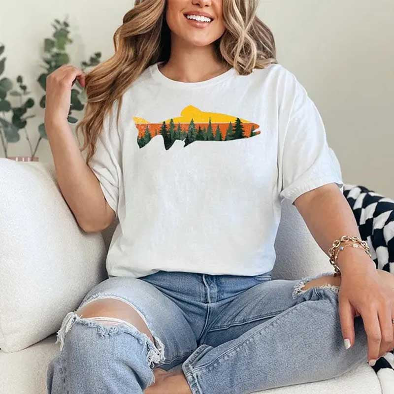 Fishing Nature Fish Lover Forest T-Shirt