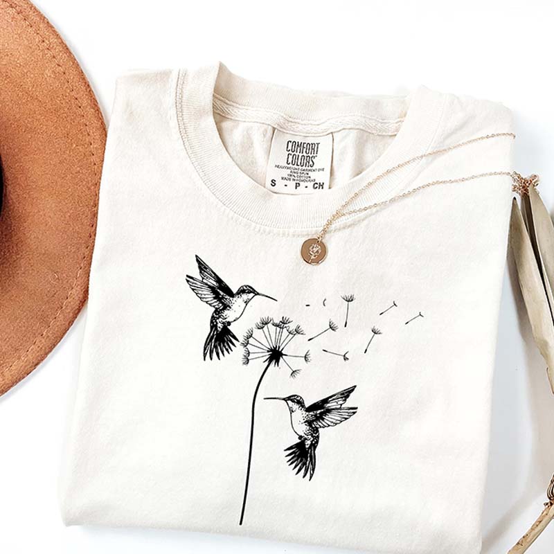 Cute Dandelion Hummingbird T-Shirt