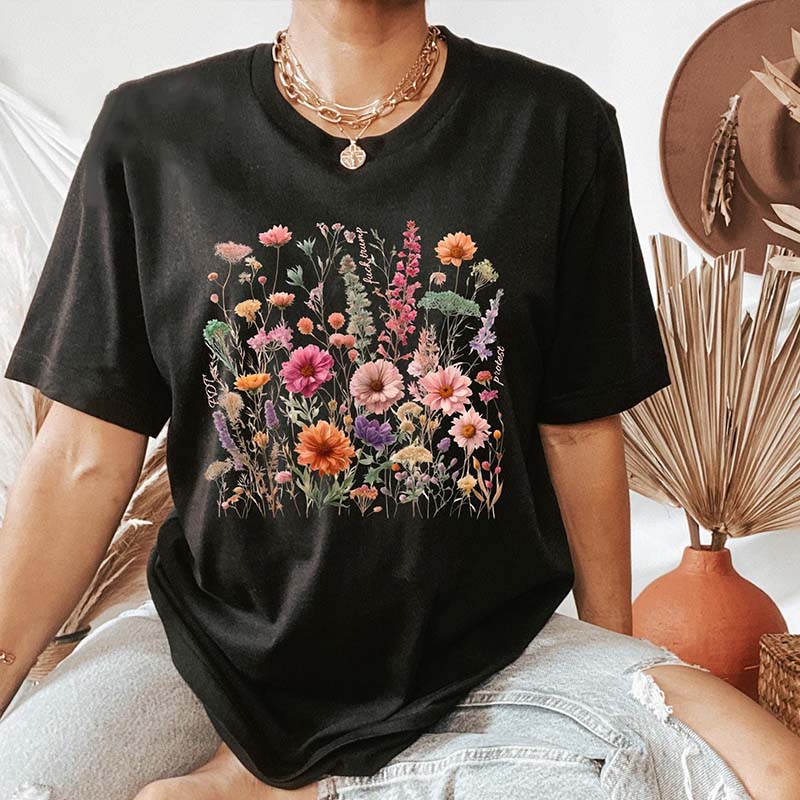 Subtle Floral Wildflowers T-Shirt
