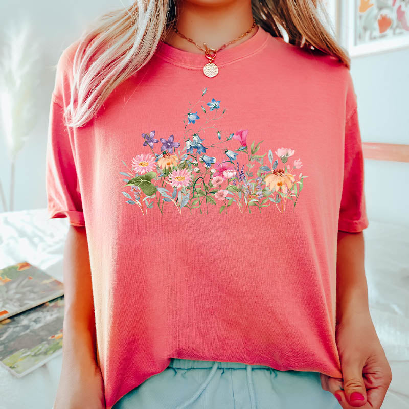 Watercolor Botanical Floral Wildflower T-Shirt