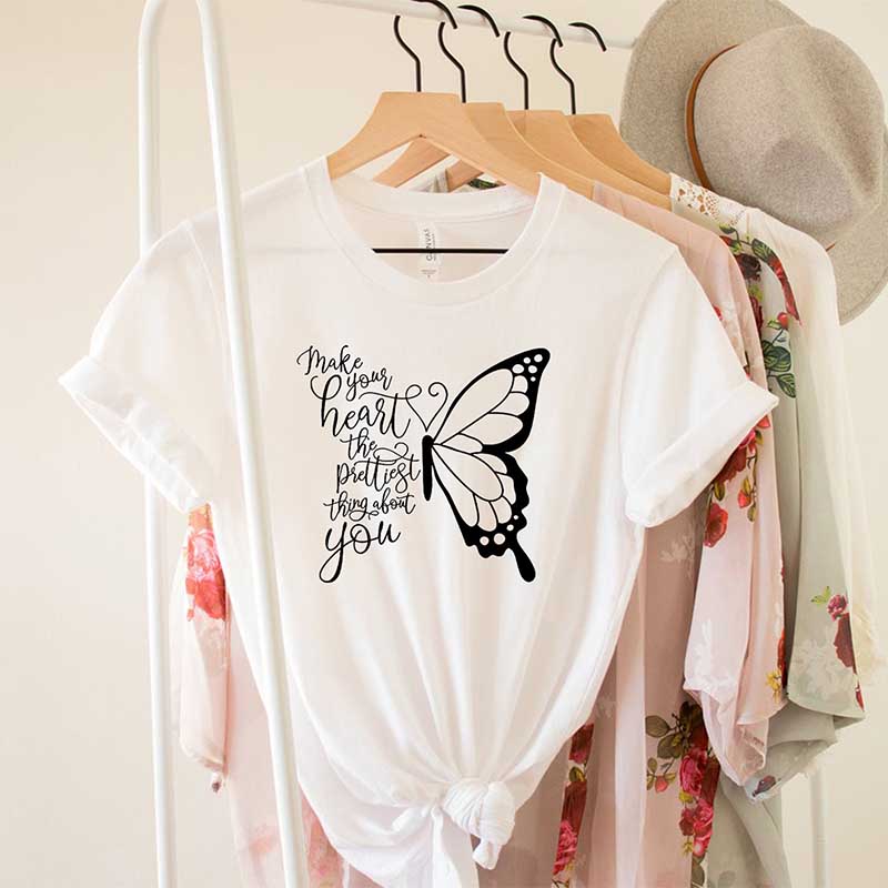 Make Your Heart The Prettiest Thing About You Butterfly T-Shirt