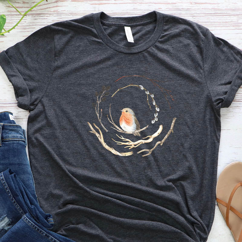 Bird Nest Peace Watercolor T-Shirt