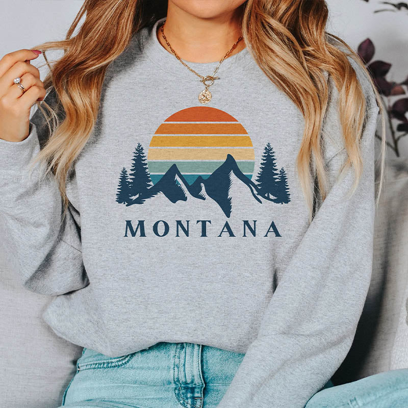 Montana Mountains Hiking Sweatshirt