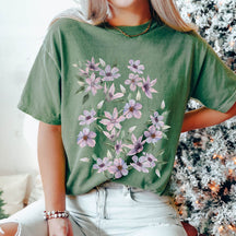 Clematis Flowers ainted Nature Lover T-Shirt