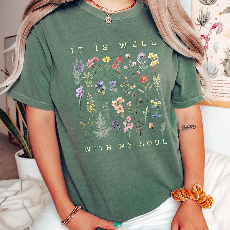 Wildflowers Faith Vintage Floral Religious T-Shirt