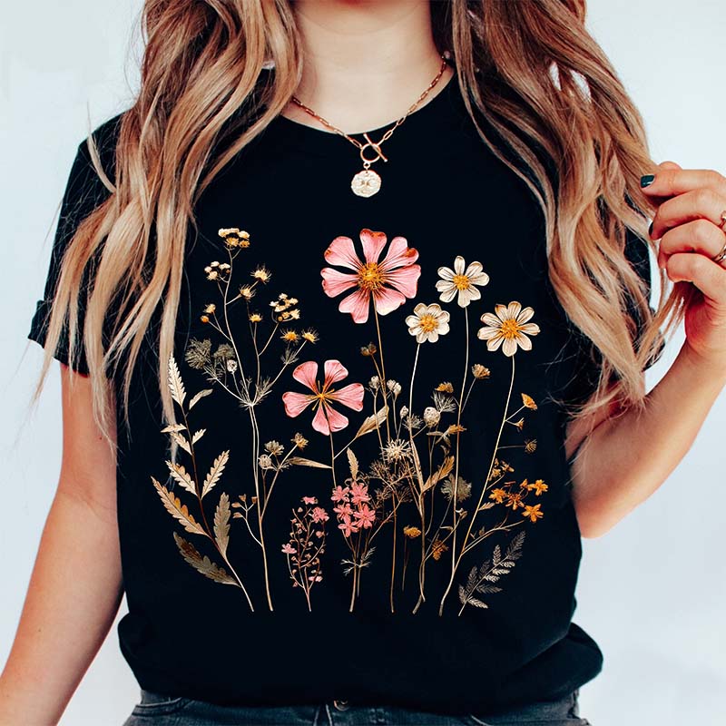 Pressed Flower Vintage Graphic T-Shirt