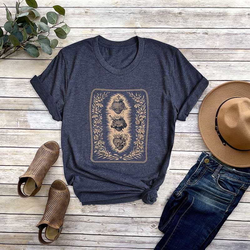 Bible Verse Three Hearts of the Holy Family T-Shirt