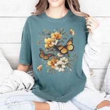 Monarch Butterfly Floral Nature Inspired T-Shirt