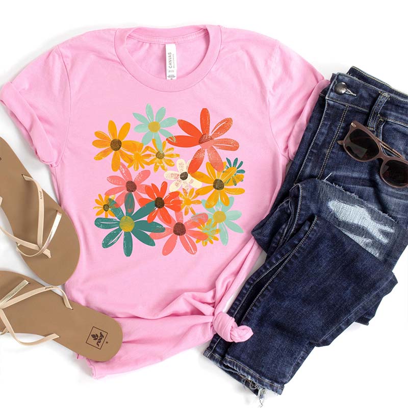 Retro Comfort Colors Floral T-Shirt