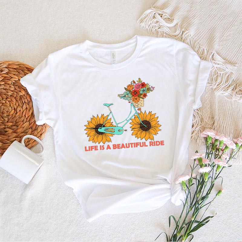 Life Is A Beautiful Ride Sunflower T-Shirt