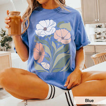Artsy Minimalist Abstract Wildflower T-Shirt