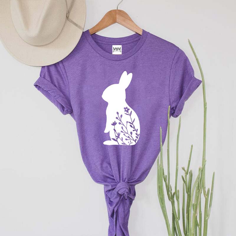 Floral Rabbit Bunny Easter T-Shirt