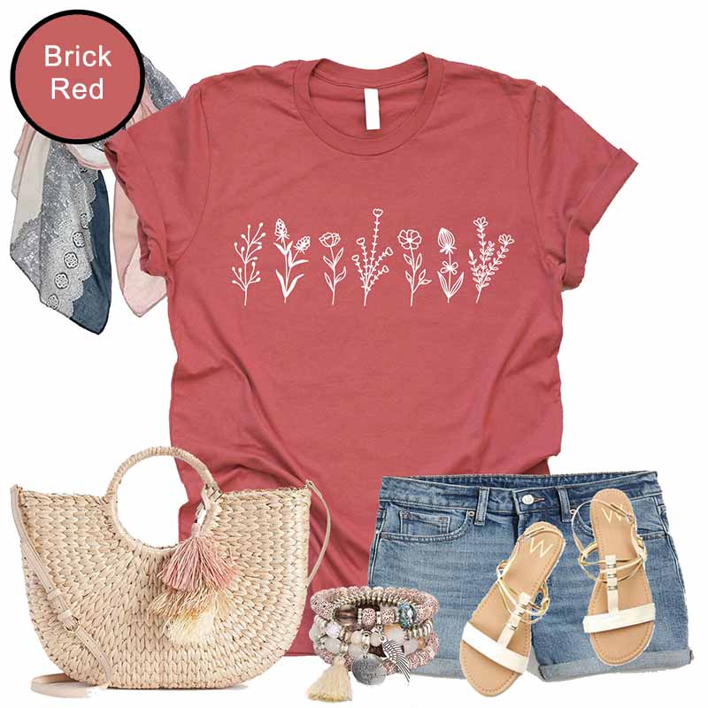 Wild Flowers Botanical  Ladies T-Shirt