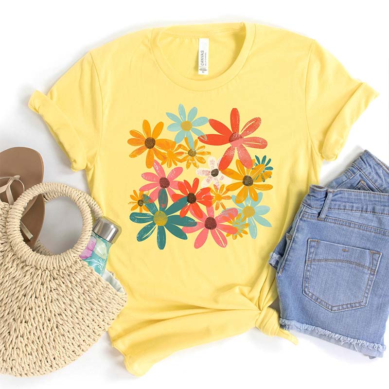 Retro Comfort Colors Floral T-Shirt