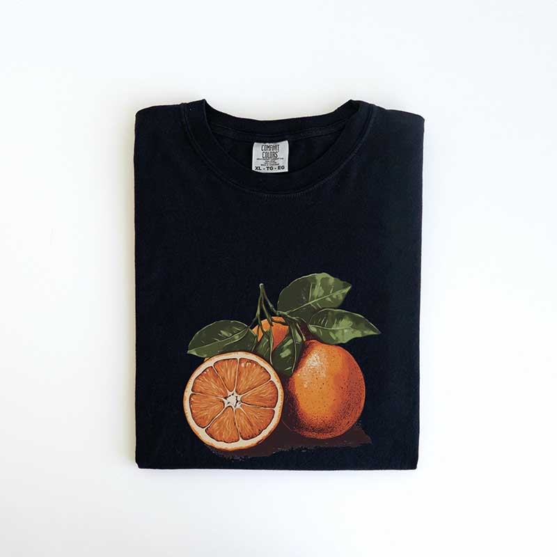 Vintage Orange Pastel Drawing T-Shirt
