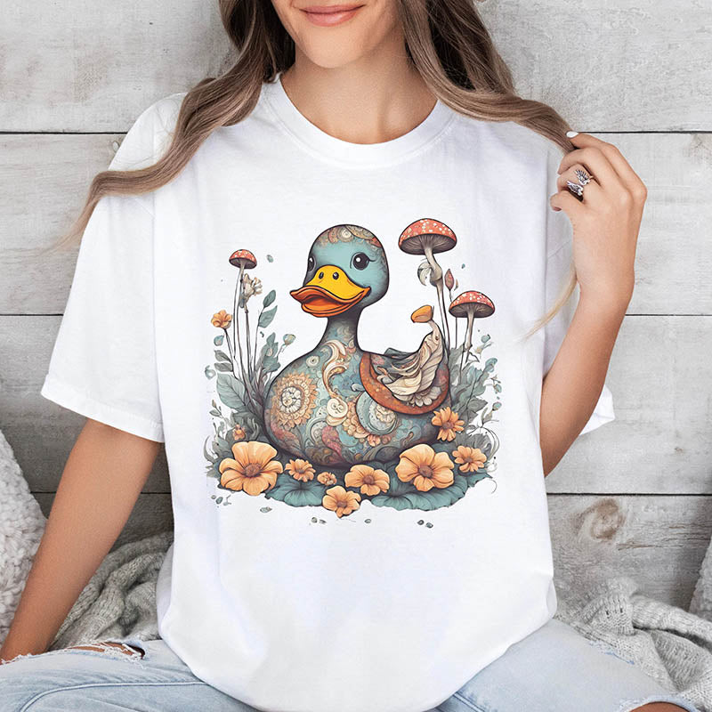 Boho Duck Wild Mushroom T-Shirt