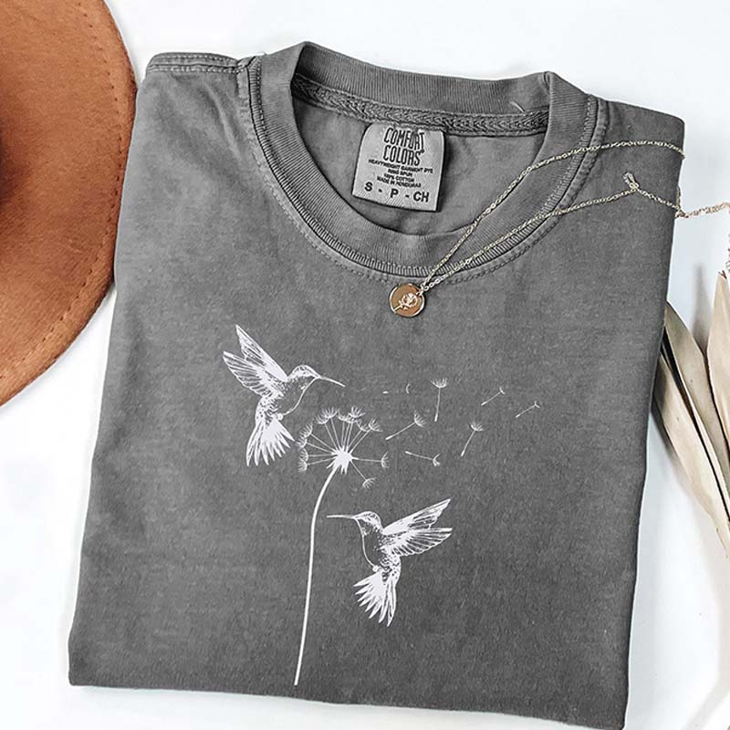 Cute Dandelion Hummingbird T-Shirt