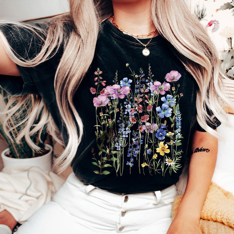 Comfort Colors Boho Flower Bouquet T-Shirt