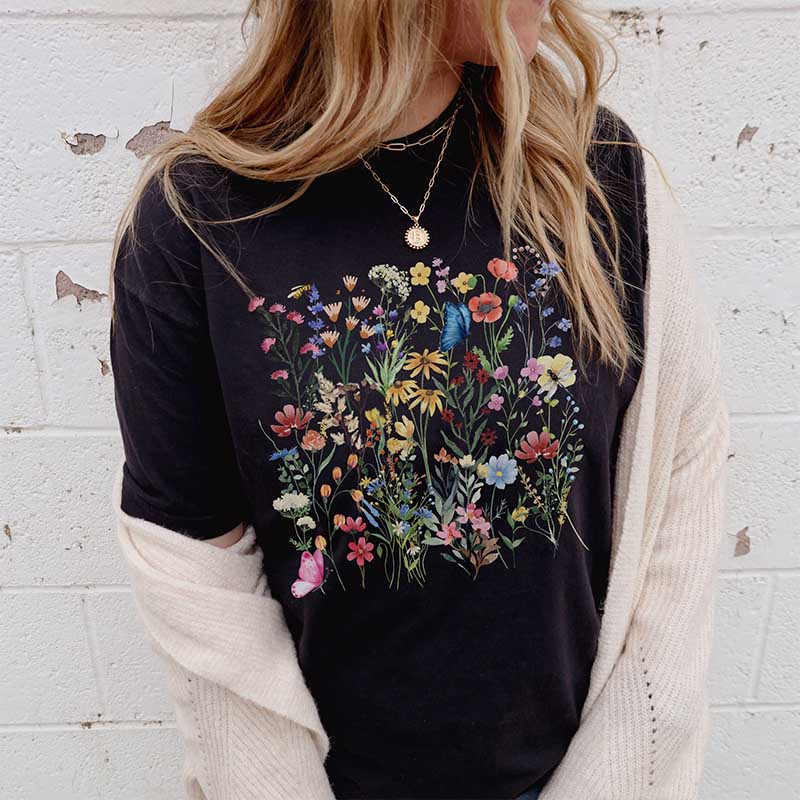 Pressed Flowers Boho Gardening Sweatshirt
