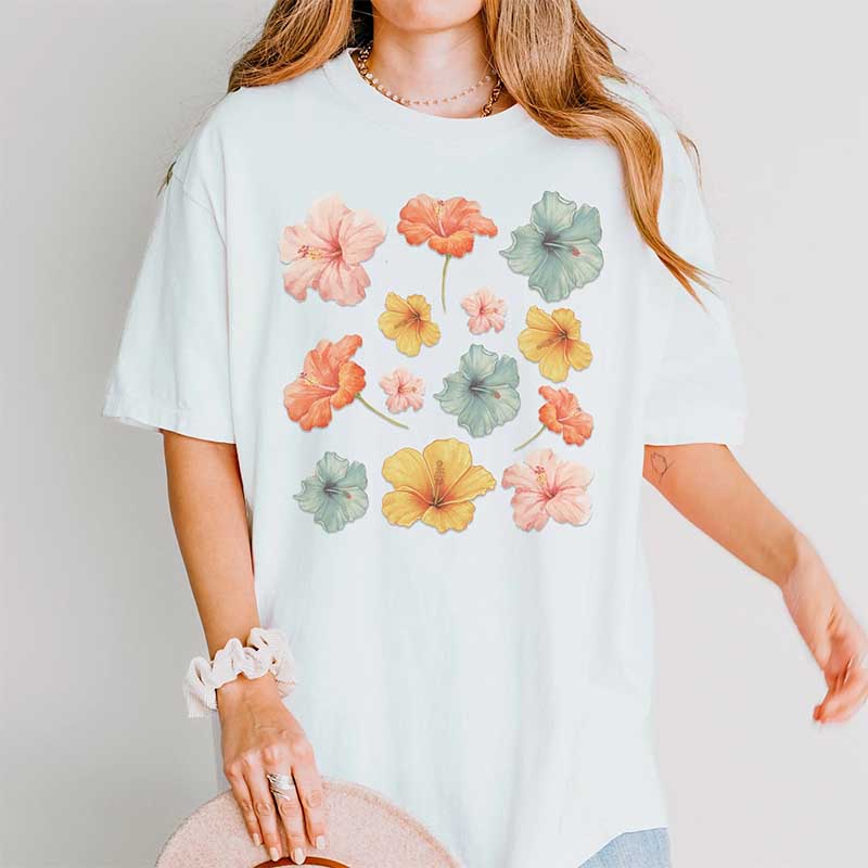 Hibiscus Flower Tropical Summer T-Shirt