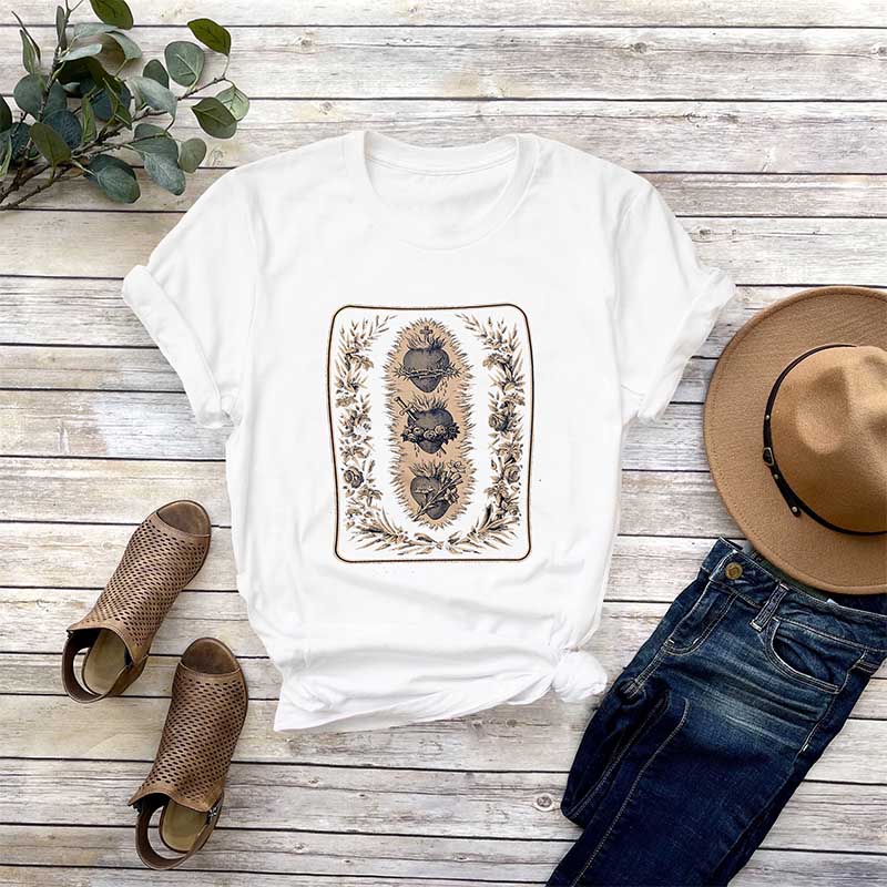 Bible Verse Three Hearts of the Holy Family T-Shirt
